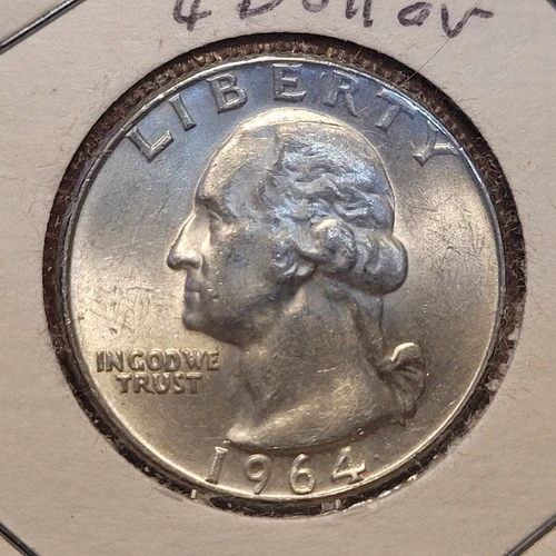 1964 D Washington Quarter BU  90% Silver 25c US Coin