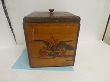 Cubo/enfriador de hielo de madera Anheuser-Busch Budweiser de colección con revestimiento extraíble de colección