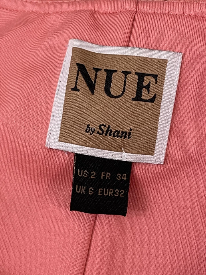 Nuevo por Shani Vestido Para Mujer 2 Rosa Coral Volantes Seda Funda Fiesta Cóctel Elegante Foto 4 de 4