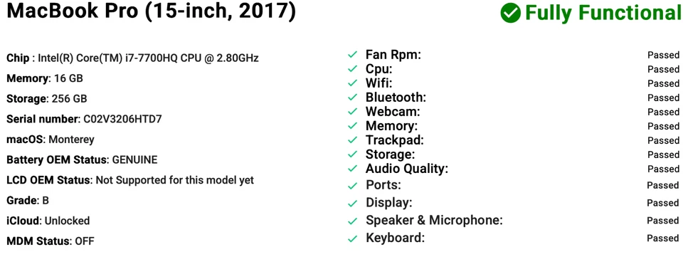Apple MacBook Pro 15" (2017) i7 | Radeon Pro 555 | 16GB | 256GB SSD | Silver - Image 2 of 4