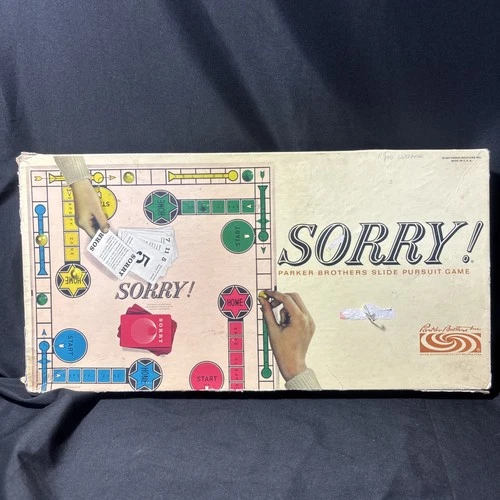 Parker Brothers SORRY! Slide Pursuit Game Vintage 1964 Classic Game Complete