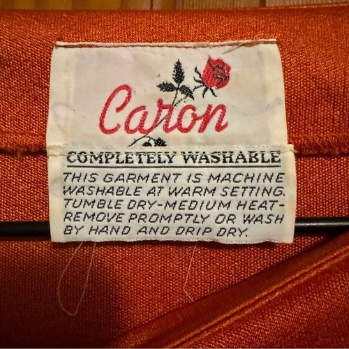 Vintage Orange Caron Women's Dress with Cordinating Shawl, Size 8 [Clothing 327] - Imagen 8 de 11