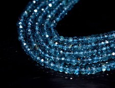 AAA London Blue Topaz Faceted Rondelle Beads: 4 mm Jewelry Supply 1 Strand''