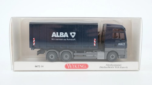 Wiking H0 067204 MAN camión contenedor enrollable Meiller MAN TGX Euro 6 | Condition: Gebraucht