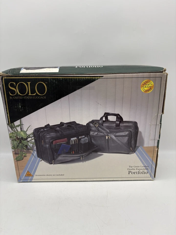 SOLO US Luggage Leather Double Expandable Portfolio Black Briefcase Laptop Bag - image 4 of 4