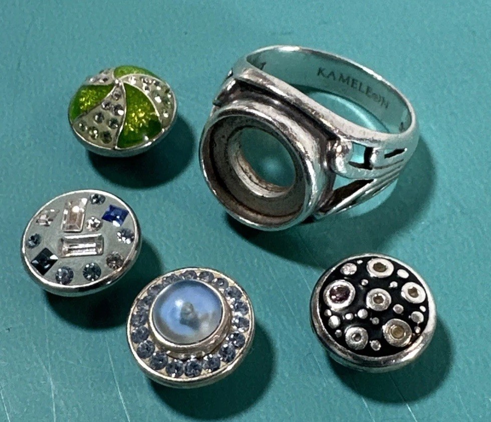 Interchangeable Sterling Silver Ring Size 6.25 Wi… - image 3