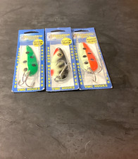 NEW Three (3) USA Moonshine Casting Spoons 5/8 oz Assorted GLOW colors-nip