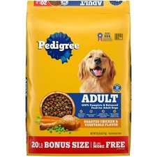 Pedigree Complete Nutrition Adult Dry Dog Food, Chicken & Vegetable, 20 lb US 1.19 per pound