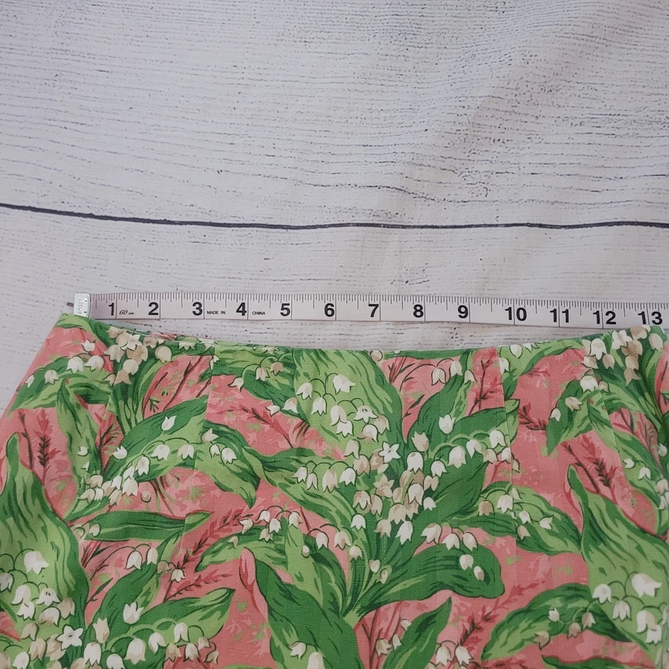Falda Lápiz Steven Stolman Talla 6 Vintage Verde Floral Estampado Prado Foto 3 de 4