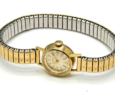 ORIGINAL ZentRa Savoy vergoldet Vintage Damenarmbanduhr Swiss Made Fixo-Flex-S