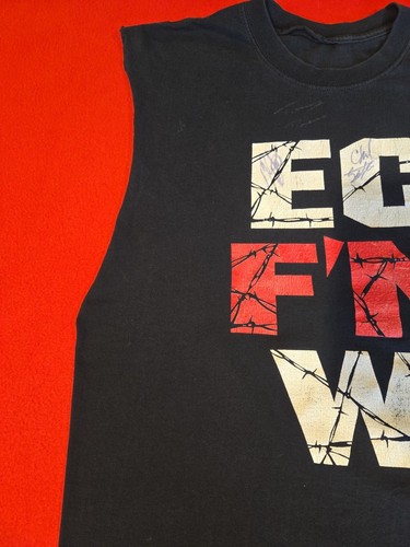 Vintage ECW ECFNW This Means War Cutoff Shirt Sz XL 3 Autographs Tommy Dreamer - Picture 7 of 19