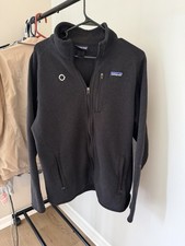 Patagonia Men's XL Black Full Zip Fleece Jacket Stand-Up Collar Zipped Pockets