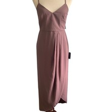 NWT Reinette Mauve Purple Midi Dress Small Wedding Guest Cocktail Party Glam