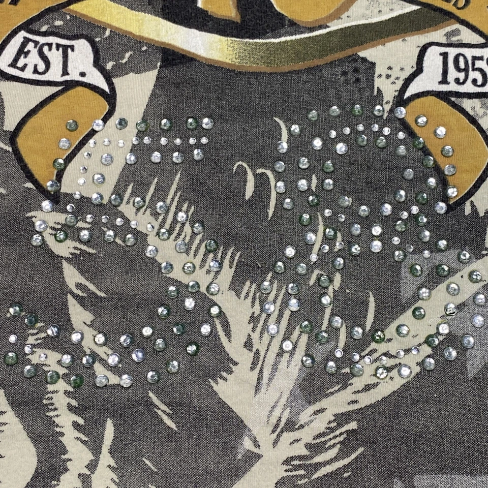 Camisa masculina Christian Audigier L charmosa cravejada estampa total cavalo unicórnio AOP - Imagem 4 de 4