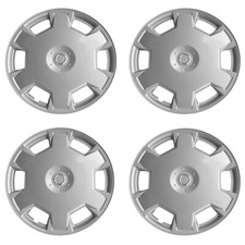 1017 Universal Wheel Cover Abs Wheel Skins Set Hub Caps Silver 15 -set Of 4