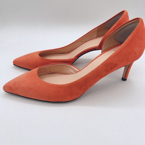 J.Crew Lucie Suede Pumps Low Heel Orange Size 8 Women's - Imagen 3 de 8