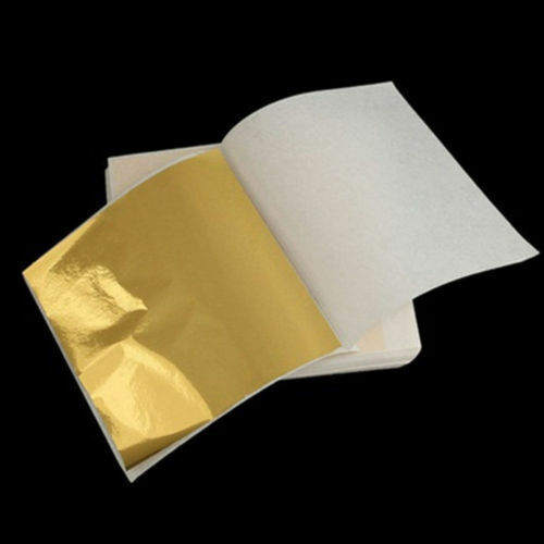 100pcs Gold Leaf Sheets. For Art Crafts Design Gilding Framing Scrap Fashion - Afbeelding 1 van 12