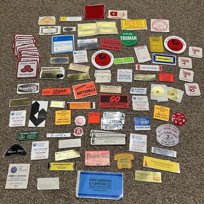 Large Vintage Lot Of Business Stickers 80s Williamson Logan Matewan Delbarton WV