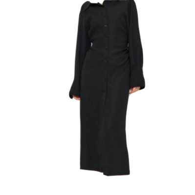 NWT Zara Draped Collared Long sleeve Midi Dress | eBay