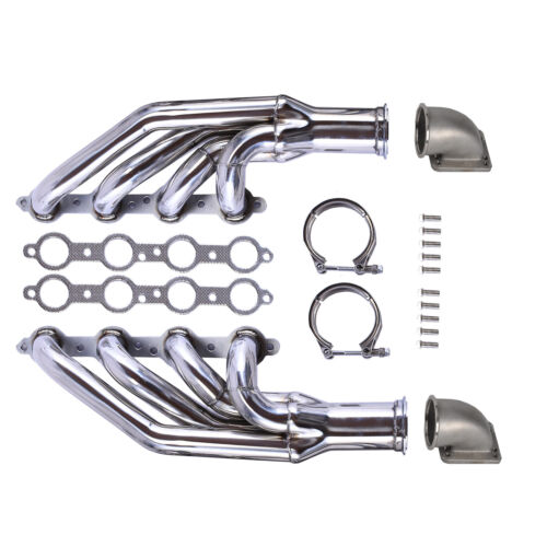 T3 T4 To V Band 3.0 Elbow+Turbo Exhaust Manifold For LSX LS1 LS2 LS3 LS6 GM V8 - Picture 1 of 11