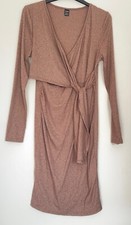 Shein Taupe Soft Ribbed Dress Size 10