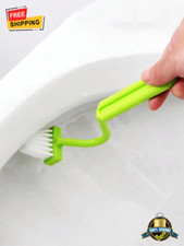 1 pc Mini V-Shaped Green Toilet Brush - Modern ABS Design for Effective Cleaning