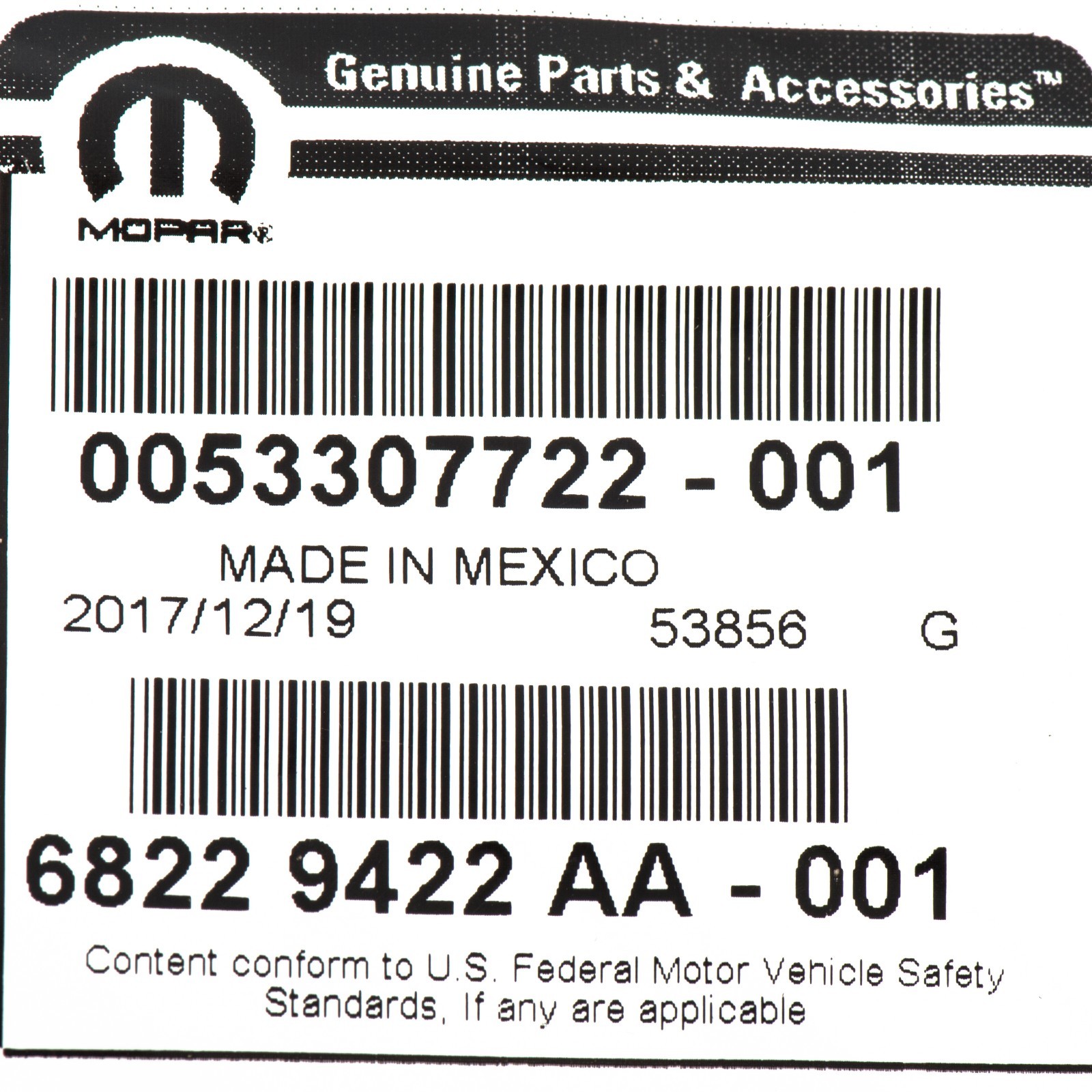 1722 CHRYSLER PACIFICA VOYAGER FRONT RIGHT MARKER LIGHT LAMP MOPAR