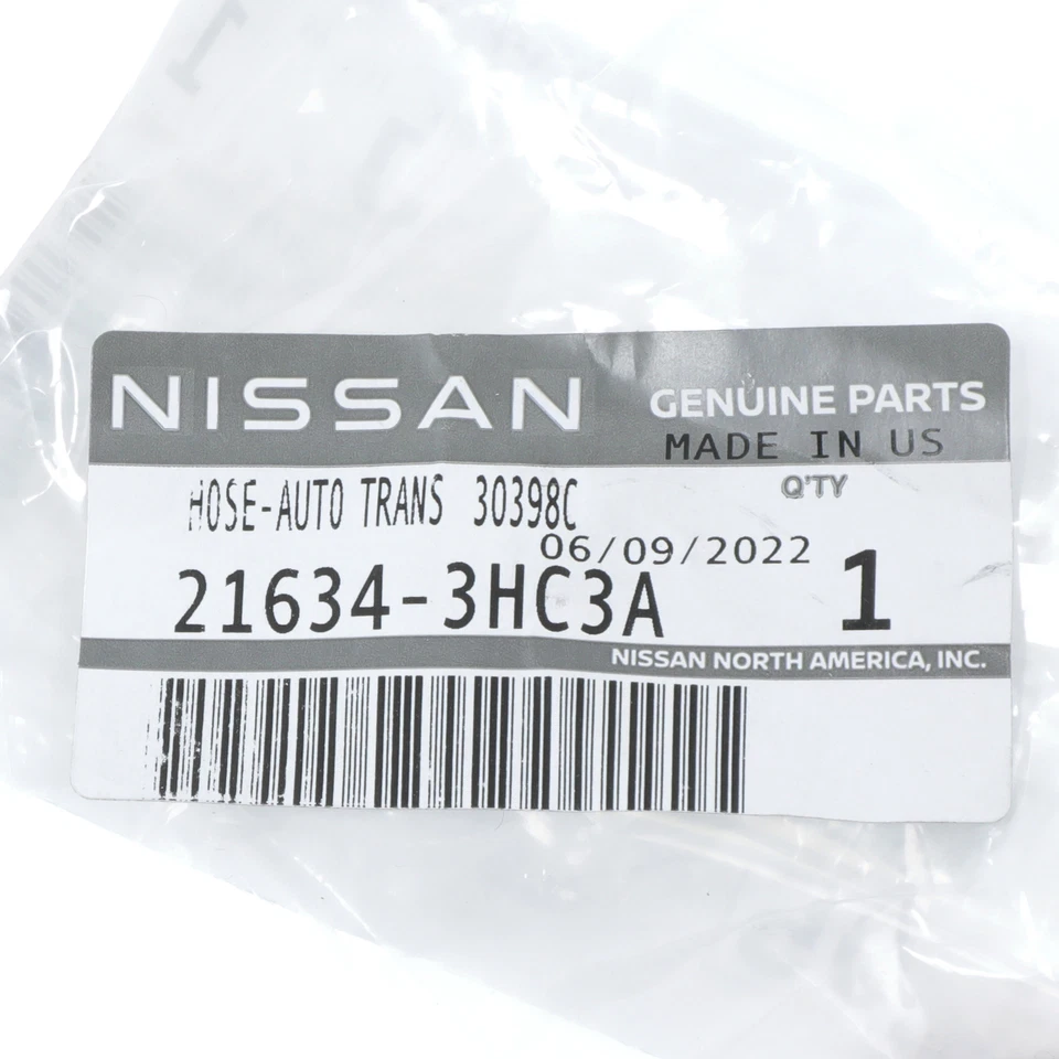Manguera de enfriador de aceite de transmisión automática Nissan Versa Note 2012-2019 OEM 21634-3HC3A NUEVO Foto 3 de 3