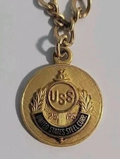 Vtg Balfour 10K GF U.S. Steel Corp. USS 25Year Service Award Bracelet w/Pendant