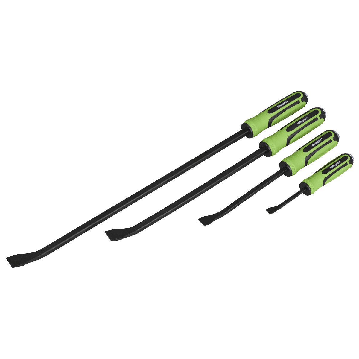 Sealey S01138 Siegen Heavy-Duty Angled Pry Bar Set with Hammer Cap 4pc