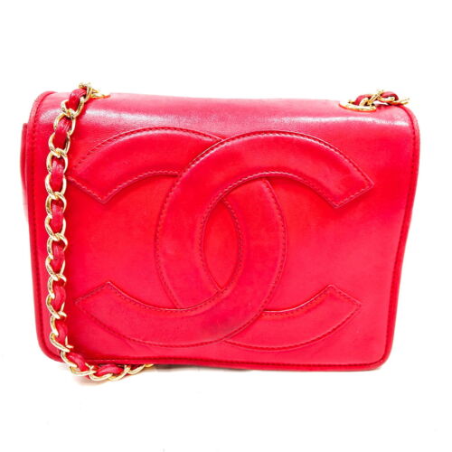 Chanel Shoulder Bag Coco Mark Reds Lamb Skin 1278089 - Afbeelding 1 van 19