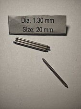 4 New Springbars 20mm Shoulderless For Drilled Lugs Steel Thin 1.30mm Diameter