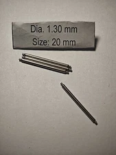 4 New Springbars 20mm Shoulderless For Drilled Lugs Steel Thin 1.30mm Diameter