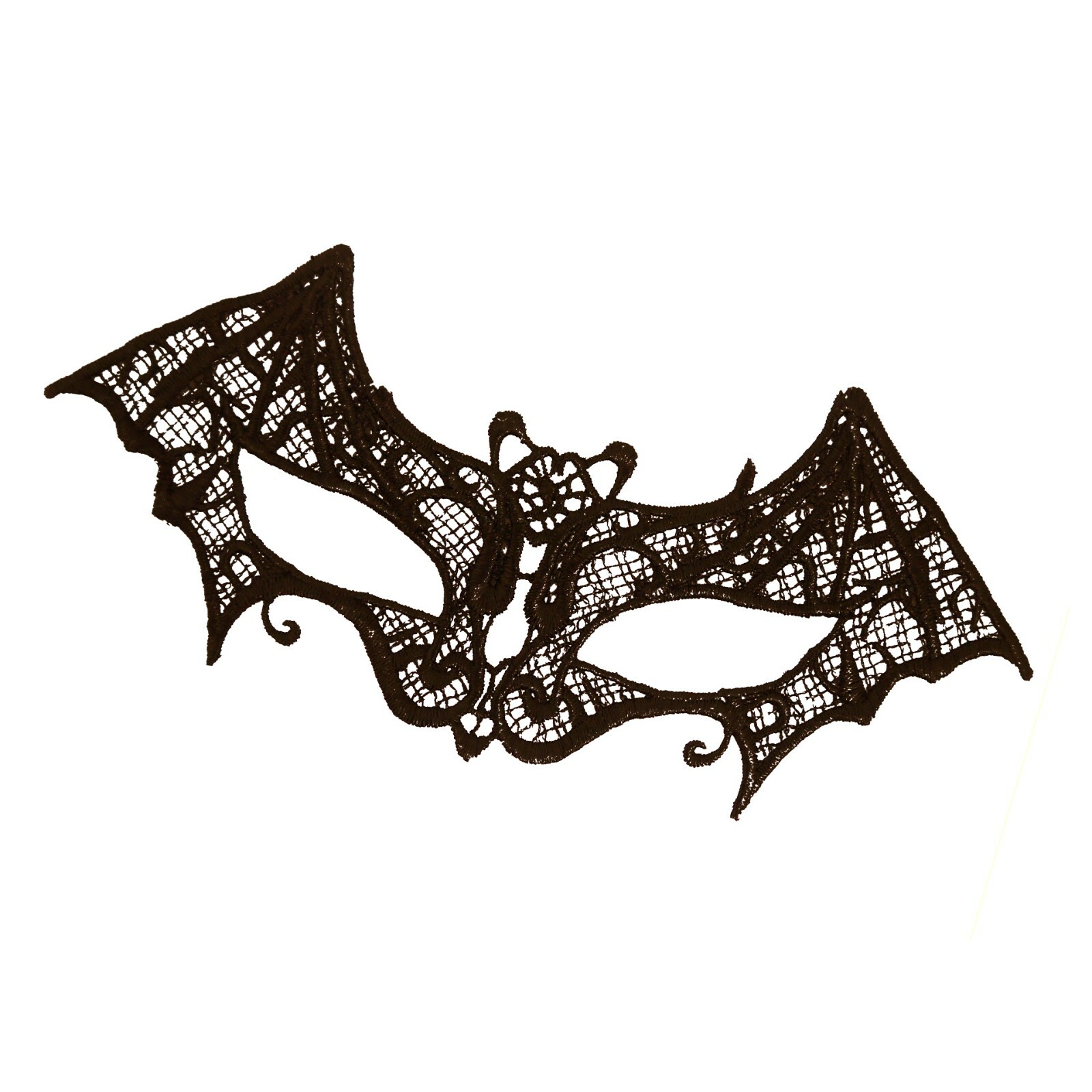 BLACK LACE BAT MASK MASQUERADE BALL HALLOWEEN GOTHIC FANCY DRESS ACCESSORY