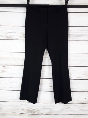 Express Editor Womens Dress Crop Pants Size 00S Navy Stretch Wide Waistband  