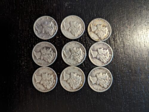 Lot of (9) US Mercury Silver Dimes (1940-1945) Nice Starter Set - Picture 1 of 14