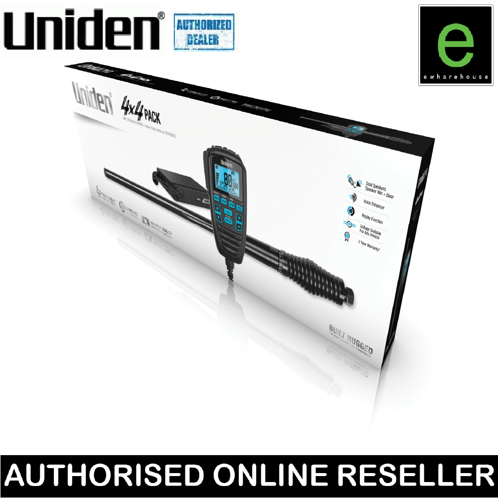 UNIDEN UH9060 4X4 PACK INC REMOTE MIC UHF RADIO & ANTENNA eBay