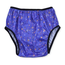 Waterproof Silence Pants - Adult Diaper Cover - Blue Stars