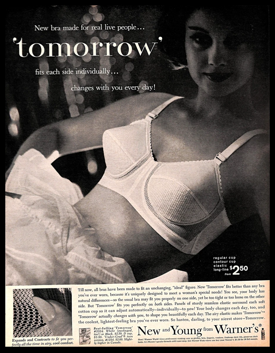 1960 Warner's Tomorrow Bra Vintage PRINT AD Underwear Lingerie Sexy Lady