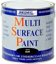 BEDEC MULTI SURFACE PAINT MSP - BLACK / WHITE - MATT / SATIN / GLOSS - 750 / 2.5