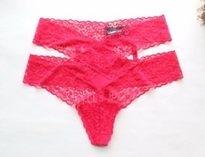 Women Sexy Thongs Solid Mesh T-back underwear High waist G-string Knickers Red M
