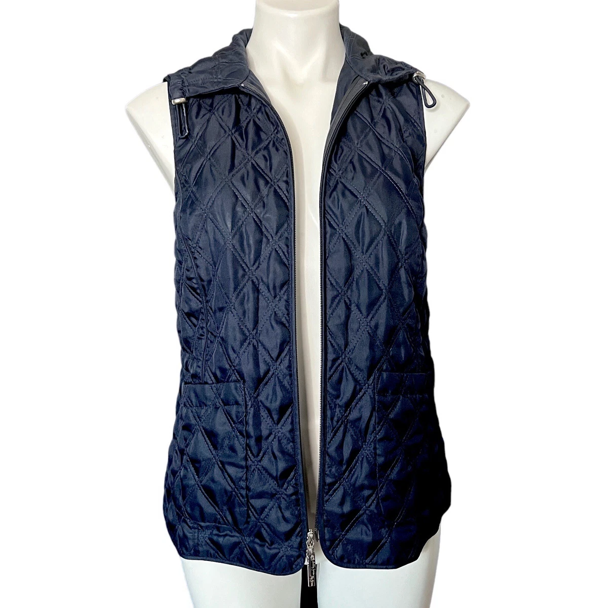 Bobby Jones Golf Vest Ladies Quilted Zip Up Toggle Pockets Size S