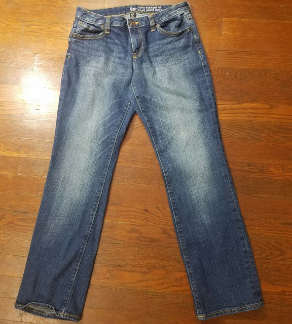 Gap Curvy Straight Fit Jeans True Blue Dark Wash Size 6 | eBay