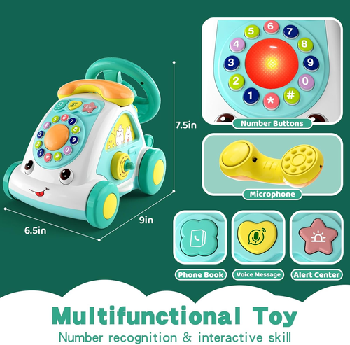 Musical Phone Car Crawling Toy for 1 Year Old Boy|Sensory Toys for Toddler 1-3|E - Picture 5 of 7