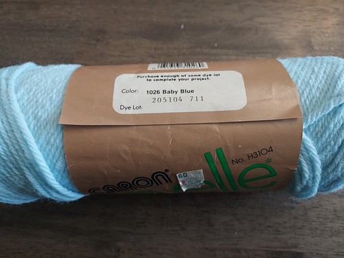 Lot of 4 Vintage Caron Sayelle Yarn Skeins 3.5oz #1026 Baby Blue - 第 2/3 張圖片