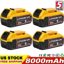 4x For DeWalt 20V 20 Volt Max XR 8 AH Lithium Ion Battery Pack DCB206-2 DCB205-2