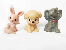 squeaky toys Vintage  Rubber Rabbit Elephant Dog rare