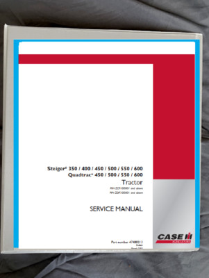 CASE STEIGER QUADTRAC 350 400 450 500 550 600 TRACTOR SERVICE MANUAL PRINTED
