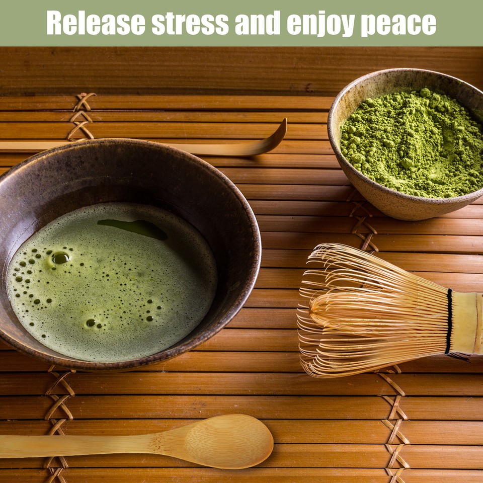 4Pcs Matcha Whisk Set Handmade Matcha Tea Set Natural Tea Spoon tyNjM