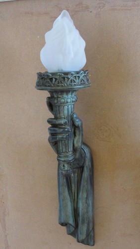 Wandfackel Fackel USAWandleuchte Hand Wandlampe Lampe Figur Möbel Licht F13 23R - Picture 3 of 4